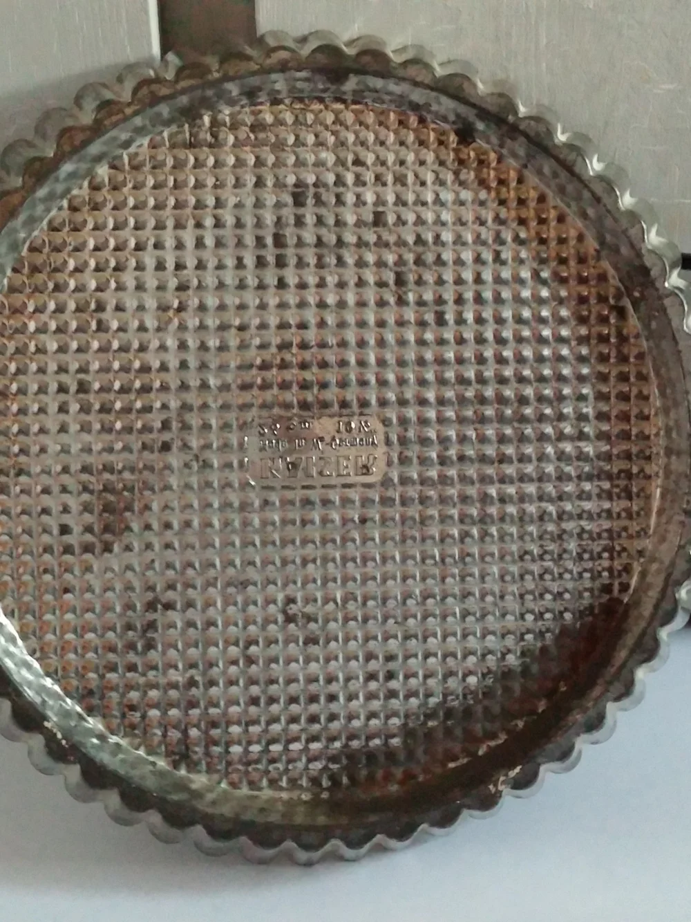 Vintage Kaiser Metal Scalloped Tart Pan, West Germany, 20.5 in